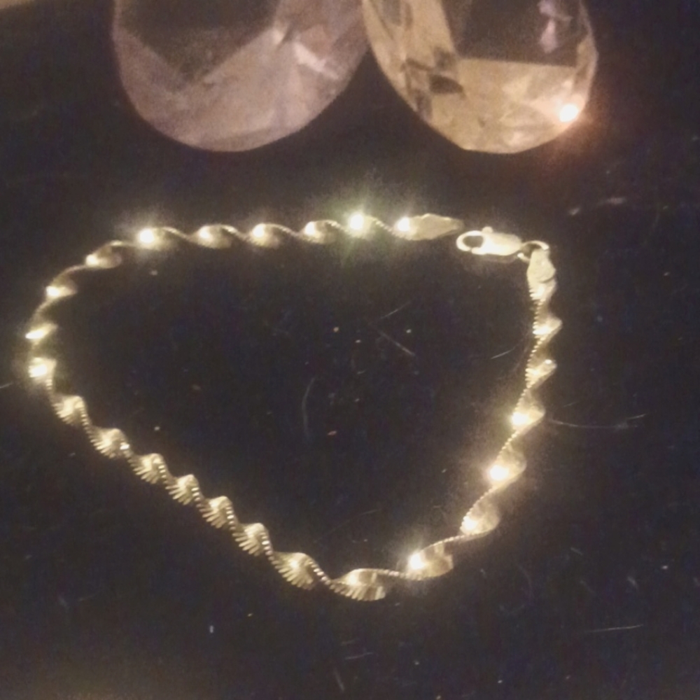 Solid 925 sterling silver twist rope bracelet 8"